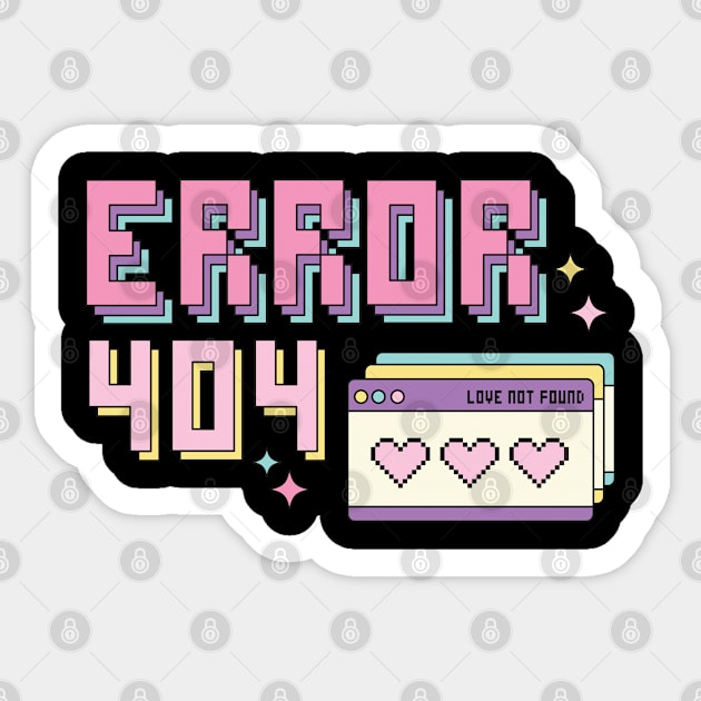 Error 404 Love Not Found Love Sucks Anti Valentines Love Sticker by Pop Cult Store